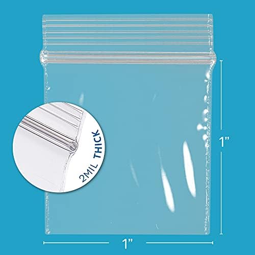 1" x 1" Tiny Zip Bags, 30000 Pack, 2 Mil, Reclosable Jewelry Bags, GPI - Image 2