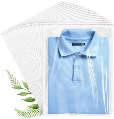70 Pack 12x16" Clear Cellophane Bags for Shirts, Gift Wrapping, Artwork by COIDEA