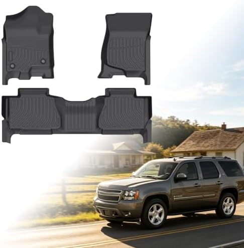 Floor Mats for Chevy Tahoe 2007-2014, ONLY 8seats, Front&Rear Row & Cargo by Vehiwell