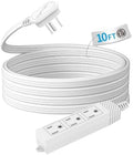 TiFFCOFiO Flat Plug Outlet Strip, 10 Feet Extension Cord 3 Prong, 3 Grounded Outlets with Mounting Holes, 13A/1625W, 16 AWG by TiFFCOFiO