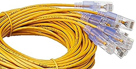 Monoprice - 116347 SlimRun Cat6A Ethernet Patch Cable - Snagless RJ45 UTP Pure Bare Copper Wire 10G 30AWG 5ft Yellow 10-Pack - Image 2