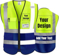 High Visibility Safety Vest with Reflective Strips Customize Logo Hi Vis Team Work Uniform Vest (S, Yellow navy) by YOWESHOP