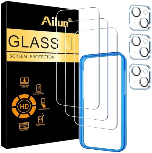 Ailun Screen Protector + Camera Lens Protector for iPhone 15 Plus, 3+3 Pack by Ailun