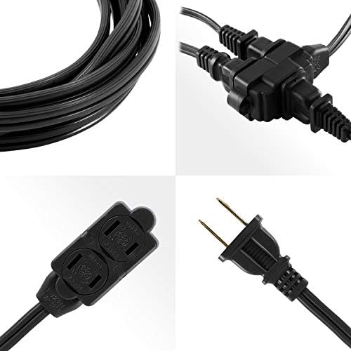 GE 6 Ft Extension Cord, 3 Outlet Power Strip, 2 Prong, 16 Gauge, Twist-to-Close Safety Outlet Covers, Indoor Rated, Perfect for Home, Office or Kitchen, UL Listed, Black, 45148 - Image 5