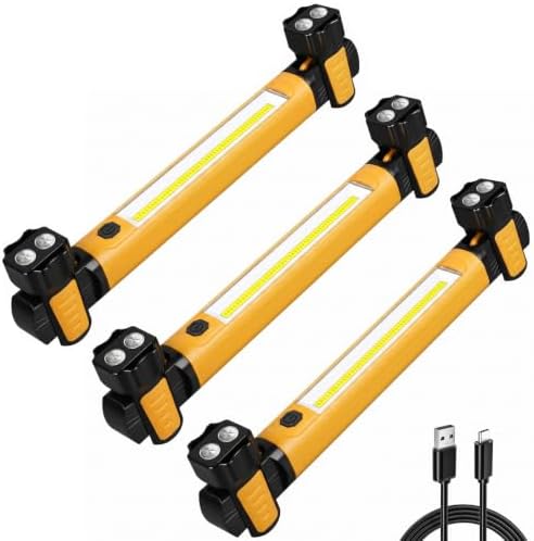 Ropelux Mechanic Work Light Bar with 2500LM 5200mAh Battery, Orange 3 Pcs by Ropelux