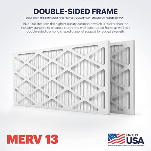 BNX TruFilter 20x30x1 Air Filter MERV 13 (4-Pack) - MADE IN USA - Electrostatic Pleated Air Conditioner HVAC AC Furnace Filters for Allergies, Pollen, Mold, Bacteria, Smoke, Allergen, MPR 1900 FPR 10 - Image 2