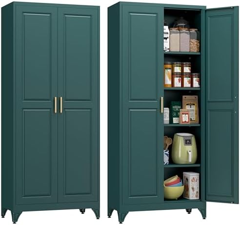 Polup 75" Pantry Cabinet, Tall Metal Storage Cabinet with Doors and Shelves by POLUP