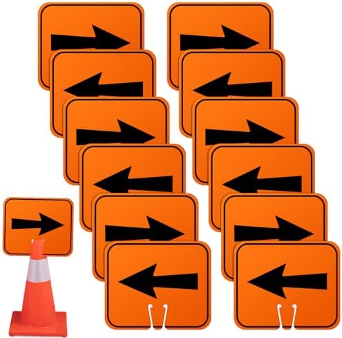 Geetery 12 Pcs Traffic Arrow Orange Detour Signs, Left & Right by Geetery