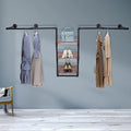 LYNICESHOP Wall-Mounted Clothes Rack, Industrial Pipe Clothing Rack Wall Mount Clothing Rack with Storage Shelves Space-Saving Heavy Duty Clothes Hanger for Closet Storage by LYNICESOP
