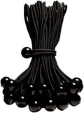 50-Piece YELIER Ball Bungee Cord (Black, 4"), UV Resistant, Antioxidant, Secure Tie Down by Yelier