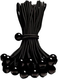 50-Piece YELIER Ball Bungee Cord (Black, 4"), UV Resistant, Antioxidant, Secure Tie Down by Yelier