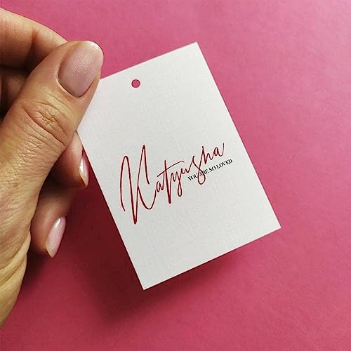 100 pcs Custom Hang Tags,Personalized Your Logo and Text Price Tags Jewelry Hang Tags Labels (1.95×3 inch) - Image 2
