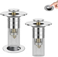 2PCS Bathroom Sink Drain Strainer, Pop-up Stopper Hair Catcher with Stainless Steel Filter Basket, Universal Replacement Drain Plug for Bathroom Sinks by Unknown