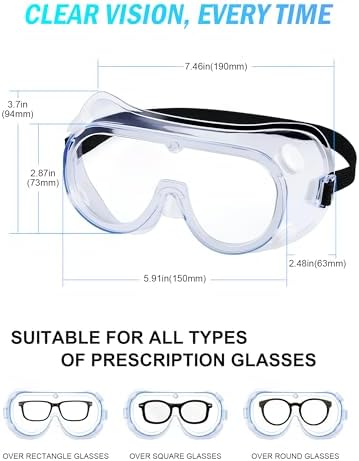 1 pack Anti-Fog Safety Goggles, Protective Safety Glasses, Eye Protection - Image 3