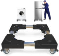 Appliance Dolly Cart with 4 Locking Wheels Mini Fridge Stand Adjustable 16"-26" Universal Mobile Roller for Portable Washer, Dryer, Refrigerator, Furniture, Black by KUPAO