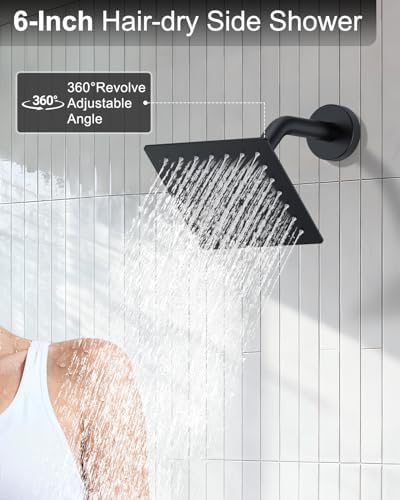 KOJOX Matte Black Dual Shower System 11" Rain + 6" Wall & 6-Mode Handheld - Image 5