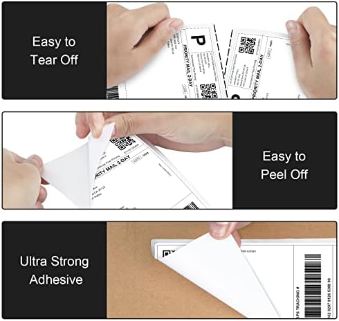 Fanfold 4 x 6 Direct Thermal Labels, Two Stack Total 1000 Lables, Commercial Grade - Premium Adhesive & Perforated, Thermal Labels Compatible with JADENS, iDPRT SP410, POLONO, ASprink - Image 2