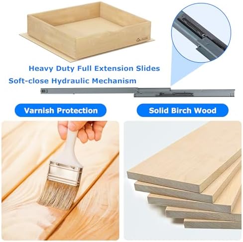WelFurGeer Soft Close Pull Out Drawer for Kitchen Cabinets, 20" W x 21" D Pull Out Cabinet Organizer, Heavy-Duty Cabinet Organizer with Easy Installation, Space-Saving Pullout Drawer for Home, Kitchen - Image 4