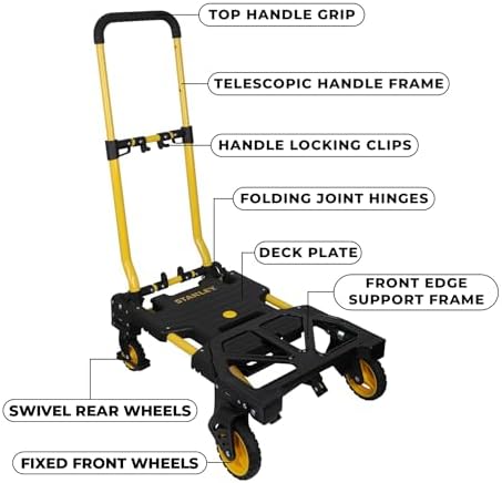 Stanley Hand Truck, Yellow & Black, SXWTD-FT585 - Image 4