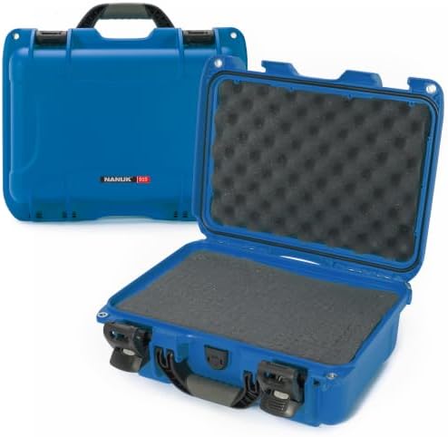 NANUK 915 Hard Case with Cubed Foam – Compact Waterproof Travel Camera Hard Case with Padded Dividers, 13.8” x 9.3” x 6.2” – Dustproof and Impact Resistant, Airline Carry-On Approved – Blue by NANUK