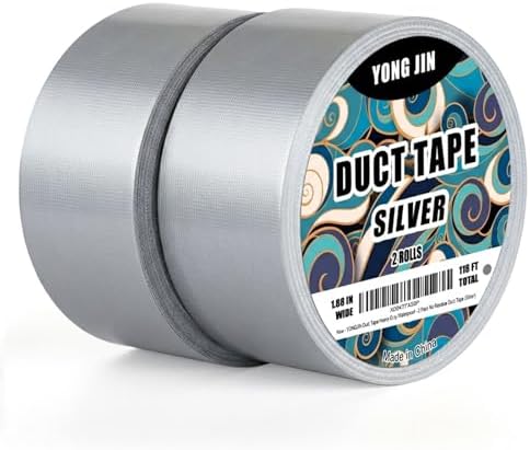 YONGJIN Silver Duct Tape Waterproof, 2 Pack, 2 Inch x 40 Yards Total by YONGJIN