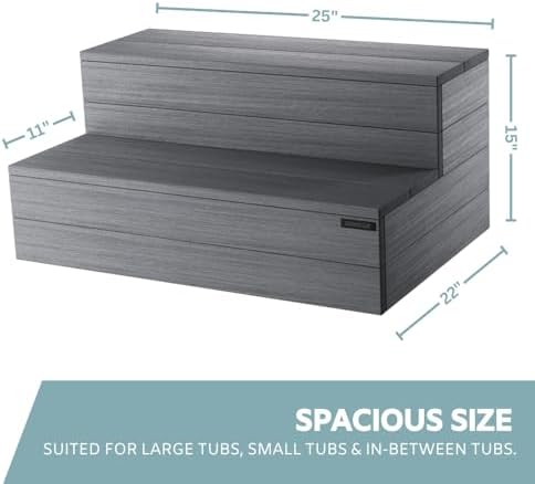 DENKOE Hot Tub Steps with Storage - Waterproof, Non-Slip & No Maintenance - Multi Angle Access - Ideal for Spa Steps, Hot Tub Stairs - Gray Spa Step for Outdoor - Image 7