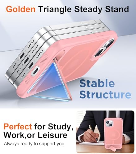Temdan Magnetic Compatible with iPhone 14 Case/iPhone 13 Case,[Built-in Invisible Kickstand][Compatible with MagSafe][Military Grade Shockproof] Slim Translucent Matte Phone Case for iPhone 14/13 6.1" - Image 5