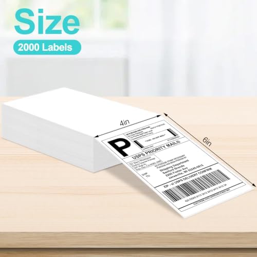 Joyberg 4x6 Thermal Labels 2000 PCS, Shipping Labels, Strong Adhesive Thermal Label, White Printer Paper/Label - Image 2