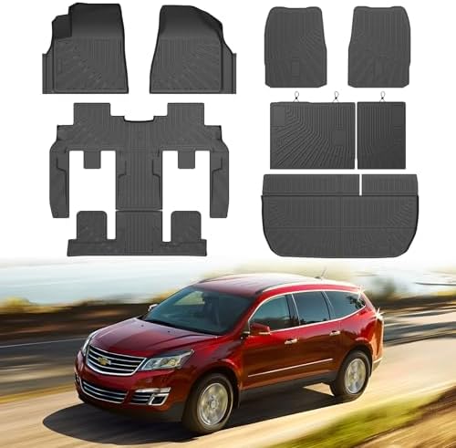 Floor Mat & Cargo Liner for Chevy Traverse 2009-2017&Buick Enclave 08-17 by Mixsuper