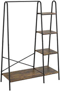 Finnhomy Rustic Clothes Rack, Clothing Rack for Hanging Clothes Heavy Duty Garment Rack with 5 Wood Shelves Freestanding Portable Closet Organizer for Bedroom/Entryway/Boutiques，Matte Black by Finnhomy