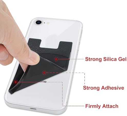Senose Cell Phone Wallet, Silicone Adhesive Stick-on Phone Card Holder - Image 6