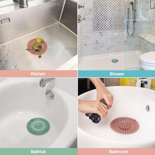 Gotega 5 Pack Sink Drain Strainer, Hair Catcher for Bathroom Tub Shower - Image 2