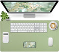 Light Green Desk Mat with Stitched Edges, Large Mouse Pad, Non-Slip Desk Protector Mat, Leather Desk Blotter, Waterproof Desk Pad for Office Home Decor(31.5×15.7 Inches) by Bloss