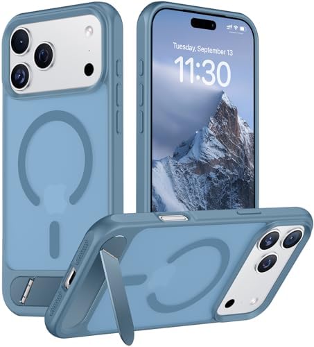 Temdan Magnetic for iPhone 18 Pro Case/iPhone 17 Pro Case Stand Light Blue by Temdan