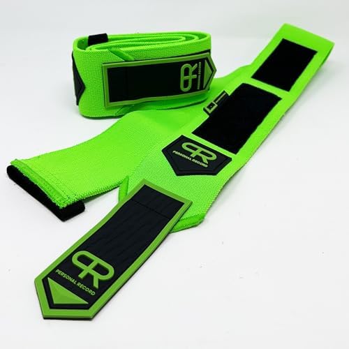 PR Personal Record Elbow Wraps for Weightlifting - Heavy Duty Construction, 25% More Elasticity, Reinforced Stitching, Extra Wide Fastener, Easy to Adjust, (Neon) - Image 6