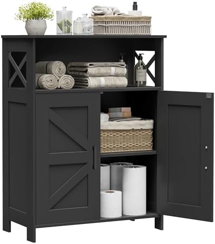 Homhedy Farmhouse Bathroom Storage Cabinet with Doors, Small Floor Cabinet by Homhedy