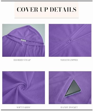 Bsubseach Terry Cloth Swim Cover Up Women Zipper Swimsuit Beach Robes - Image 6