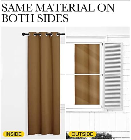NICETOWN Door Curtain for Doorway Privacy, Curtains 120 Inch Length, Room Divider Curtain Cover, Blackout Temporary Insulated Closet Drapes for Bedroom (Gold Brown, 1 Panel, 10ft Tall x 5ft Wide) - Image 6
