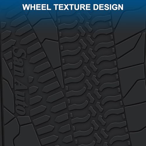 Car Floor Mat for Jeep Wrangler Sahara Rubicon JK 4 Door 2014 2015 2016 2017 2018 Full Set 4 Pieces Custom Fit Black Red Rubber Auto Floor Liner Mat All Weather Heavy Duty Odorless - Image 3