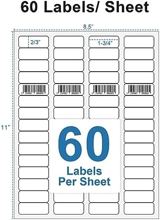 Address Labels, 2/3" x1-3/4 Shipping Address Labels for Inkjet & Laser Printers, Return Address Labels Compatible with 5195, 8195 and 18294 Labels, Easy to Peel (1500 Labels, 25 Sheets) - Image 2