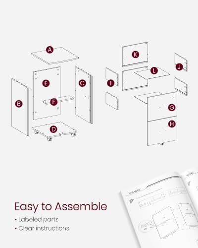 VASAGLE 2-Drawer File Cabinet, Small Rolling, Locking, Printer Stand - Image 7