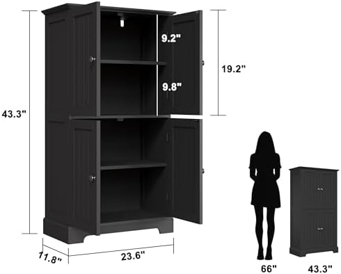 ChooChoo Bathroom Floor Cabinet with Adjustable Shelves - Image 3