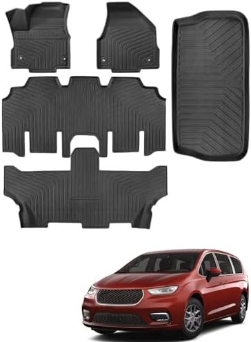 for Chrysler Pacifica 2017-2026 Floor Mats Cargo Liner 7/8 Passenger by CarQiWireless