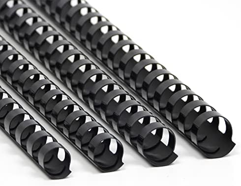 Rayson CR12141618BK Plastic Binding Combs 1/2in. 9/16in, 5/8in, 11/16in, 19-Ring Letter Size, Black Comb Binding Spines, Multi-Size Pack of 80 by RAYSON