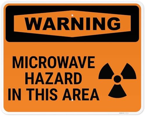 OSHA Warning Microwave Hazard in This Area with Graphic Sign, by SigoSigns