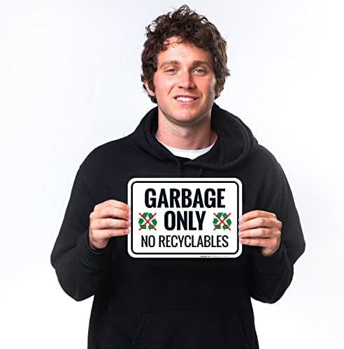 Garbage Only No Recyclables Sign, - Image 4