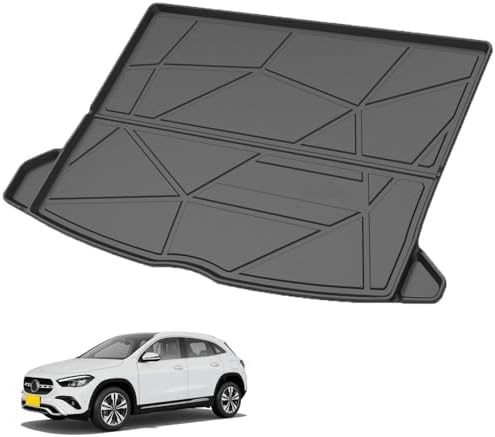 Elsetyler Custom Fit for Cargo Liner 2021-2025 2026 Mercedes-Benz GLA-Class (Upper Cargo mat) - Black TPE All Weather Heavy Duty Waterproof Rear Cargo Tray Trunk Floor Mat Protector by Elsetyler