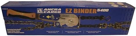 ANCRA CARGO, 5/16" to 3/8" EZ Binder, Ratcheting Chain Tensioner, High-Strength Steel, Electro Zinc Plating, Extra-Long Molded Grip Handle, Swivel Grab Hooks, 5400 lbs Working Load Limit - Image 2