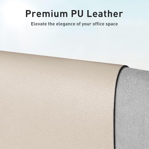Aothia Faux Leather Desk Mat – Large Mouse Pad, Non-Slip PU Leather Blotter, Waterproof Writing Surface for Office and Home (Eggshell, 47.2" x 23.6") - Image 2