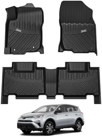 3W Floor Mats for Toyota RAV4 2013-2018, TPE All Weather Custom Fit by 3W